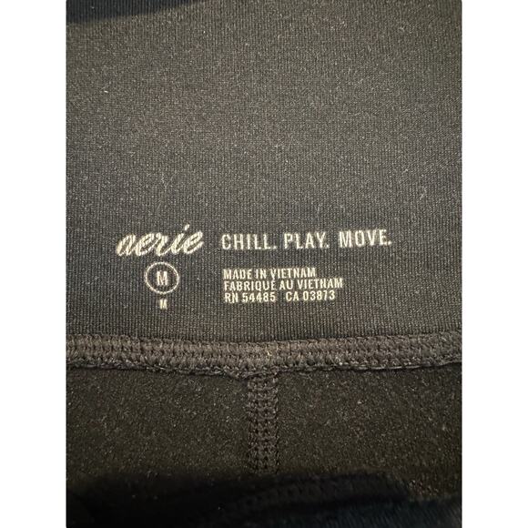 Aerie Chill Play Move Black Capri Leggings Medium High Rise Activewear Pockets - Picture 5 of 10